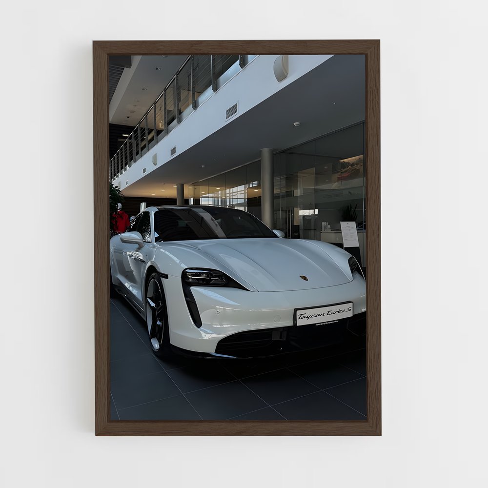 Poster Turbo Blanc – affiche Porsche (vue 5)